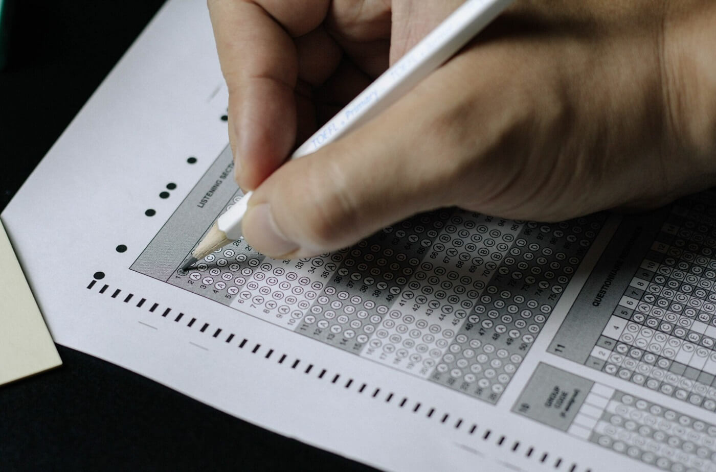 Image of a student taking a test